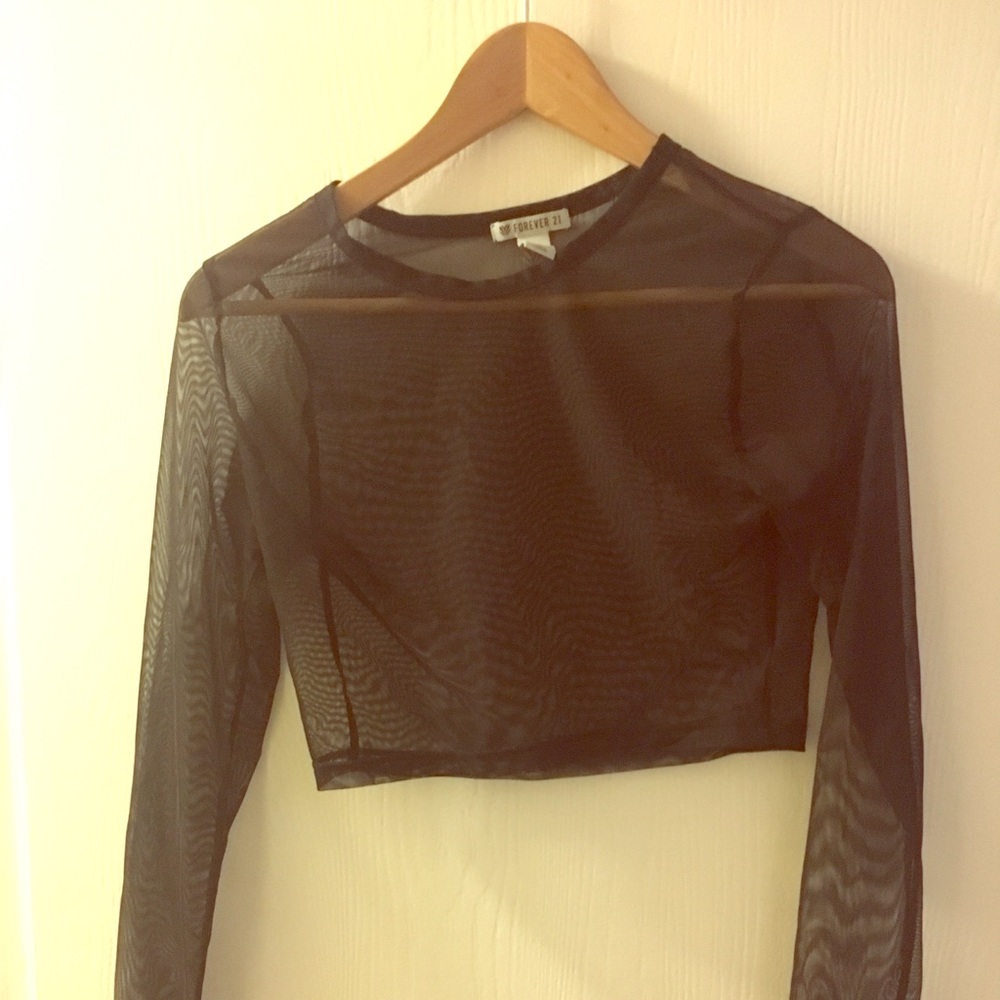 Cropped Mesh Top